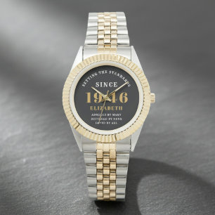 80. Geburtstag 1946 Elegantes Schwarz-Weiß-Chic Armbanduhr