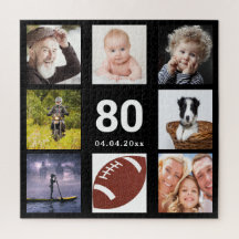 80. Geburtstag 80 Foto Collage Typ Mann schwarz