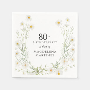 80. Geburtstag April Geburtsmonat Blume Gänseblümc Serviette