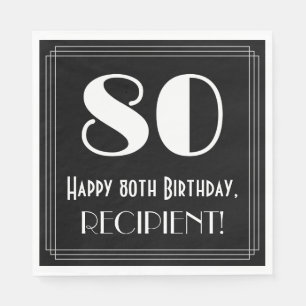 80. Geburtstag ~ Art Deco Inspiriert Look "80", Na Serviette