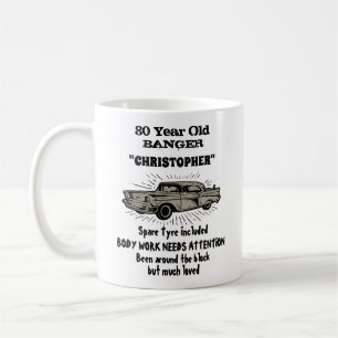 80. Geburtstag Banger Liebe Vintage Car Retro Kaffeetasse