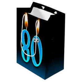 80. Geburtstag Candles Mittlere Geschenktasche Geschenktüte
