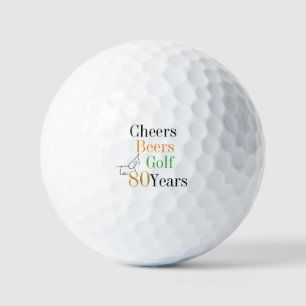 80. Geburtstag Cheers Beers Golf Minimal Party Golfball