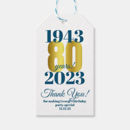 80. Geburtstag Danke Geschenkanhänger