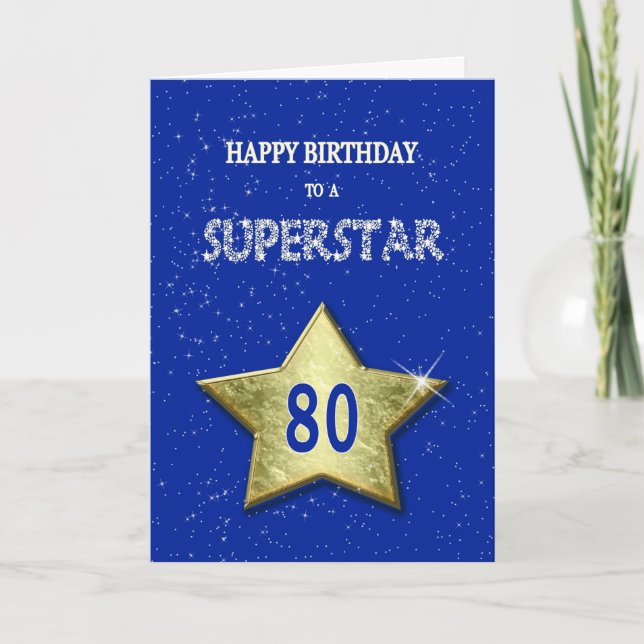 80. Geburtstag eines Superstars Karte (Vorderseite)