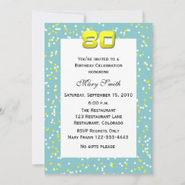 80. Geburtstag Einladung Confetti