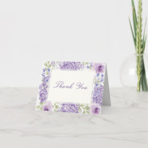 80. Geburtstag Elegante lila florale Dankeskarte