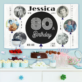 80. Geburtstag Foto Ballons Banner