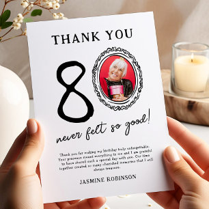 80. Geburtstag Foto Vielen Dank Dankeskarte