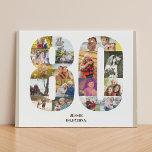 80. Geburtstag FotoCollage Nummer 80 Neutral Künstlicher Leinwanddruck<br><div class="desc">Erstellen Sie Ihr eigenes personalisiertes Foto für einen 80. Geburtstag. Diese schöne Collage aus Foto ist in Form der Zahl 80 auf weißem Hintergrund mit neutralen beigen Hafermehlrahmen und einer modernen Bronze-Typografie. Die Collage kann 18 Fotos enthalten, und die Vorlage ist für Sie bereit, um Ihre Lieblings-Fotos im Uhrzeigersinn um...</div>