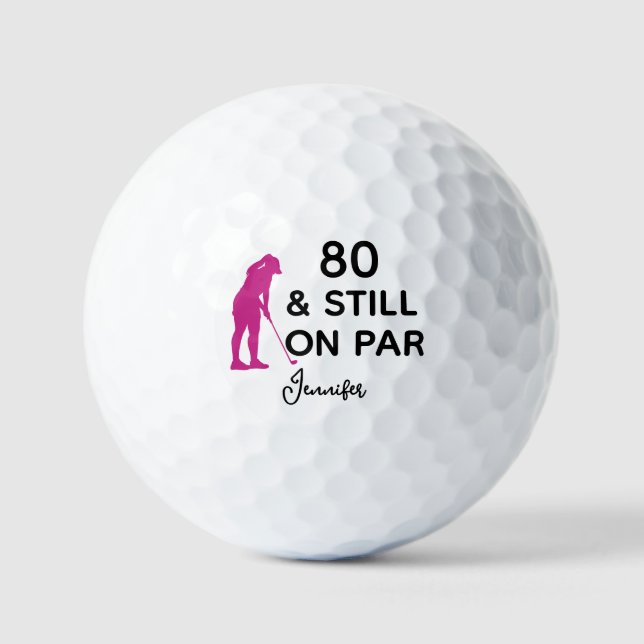 80. Geburtstag Frauen Golfer Funny Custom Golfball (Vorderseite)