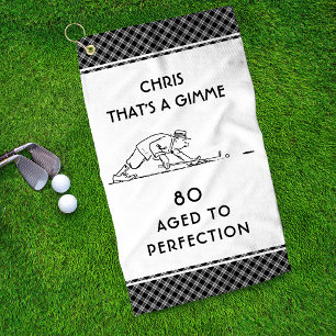 80. Geburtstag Funny Golfer Personalisierter Name Golfhandtuch