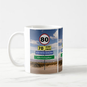 80. Geburtstag Funny Road Trip Schilder Fügen Sie  Kaffeetasse