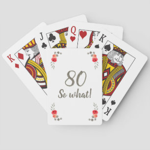 80. Geburtstag Funny Sprichwort Aquarellfrau Spielkarten