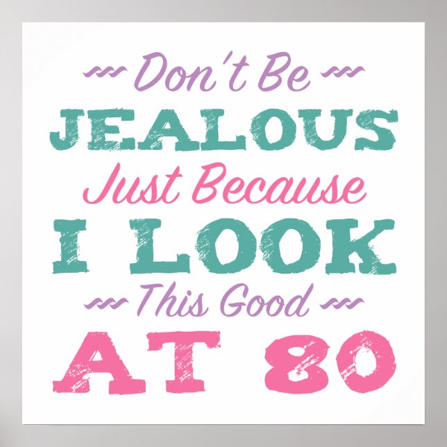 80. Geburtstag für Frauen Poster (Vorne)