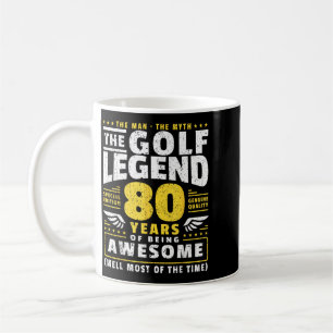 80. Geburtstag Golfspieler 80 Jahre alt Golfer Kaffeetasse
