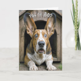80. Geburtstag Humor mit Basset Hound Karte