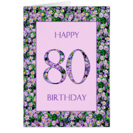 80. Geburtstag Lila Daisies