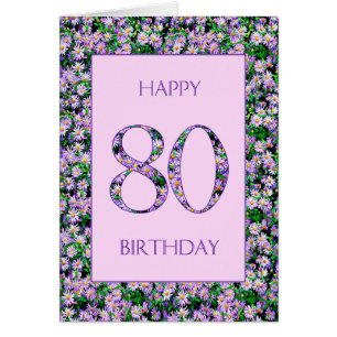 80. Geburtstag Lila Daisies