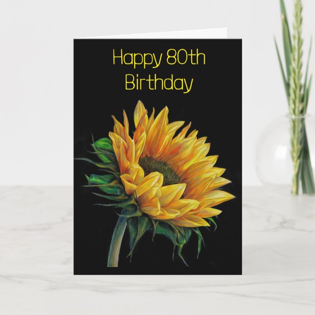 **80. GEBURTSTAG** mit SCHÖNEM SONNENSTREUER Karte (Vorderseite)