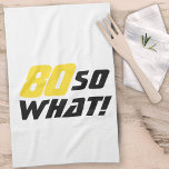 80. Geburtstag Motivierend Funny Positive Moderne Geschirrtuch<br><div class="desc">Geschenkidee zum 80. Geburtstag für eine Frau oder einen Mann. Dieses moderne und stilvolle Küchenhandtuch hat motivierend und positive 80 So, was Zitat in schwarz und gelb Farben. Ein tolles Geschenk für jemanden, der seinen 80. Geburtstag feiert. Für eine Person mit einem Sinn für Spaß. Sie können die Altersnummer ändern....</div>