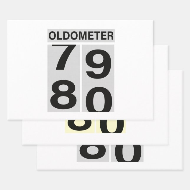 80. Geburtstag Oldometer Geschenkpapier Set (Set)