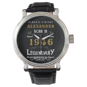 80. Geburtstag Personalisiert Geboren 1946 Vintage Armbanduhr