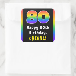 80. Geburtstag: Rainbow Spectrum # 80, Individuell Quadratischer Aufkleber