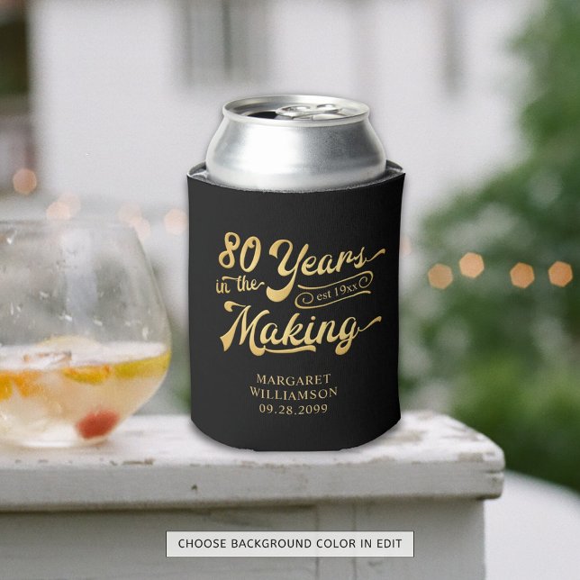 80. Geburtstag Retro Jahre im Herstellernamen Dosenkühler (Von Creator hochgeladen)