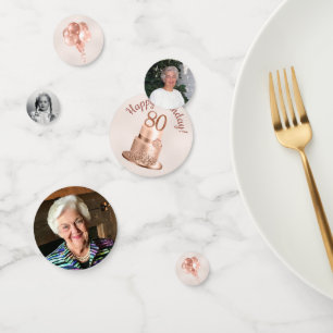 80. Geburtstag Rose Gold Cake Foto Confetti Konfetti