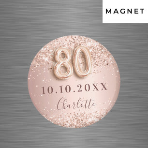 80. Geburtstag Roségold-Blush Save-the-Date-Magnet Magnet