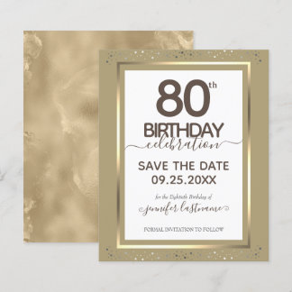 80. Geburtstag Save the Date Einladung