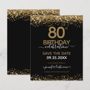 80. Geburtstag Save the Date Einladung