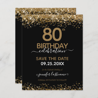 80. Geburtstag Save the Date Einladung