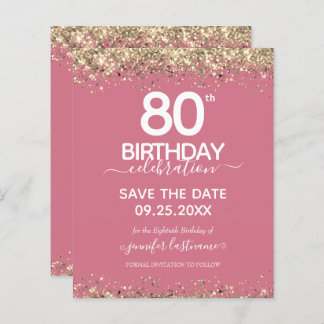 80. Geburtstag Save the Date Einladung