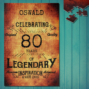 80. Geburtstag Schwarz Gold Legendäre Vintage