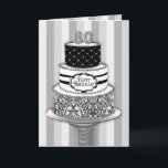 80. Geburtstag, schwarzer/weißer Muster-Kuchen der Karte<br><div class="desc">Sehen Sie andere Kategorien einschließlich Einladungen für Geburtstage und Jahrestage mit same/or ähnlichem Entwurf.</div>