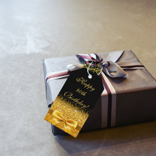 80. Geburtstag schwarzes Gold elegant Geschenkanhänger
