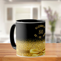 80. Geburtstag schwarzes Gold klassische elegante