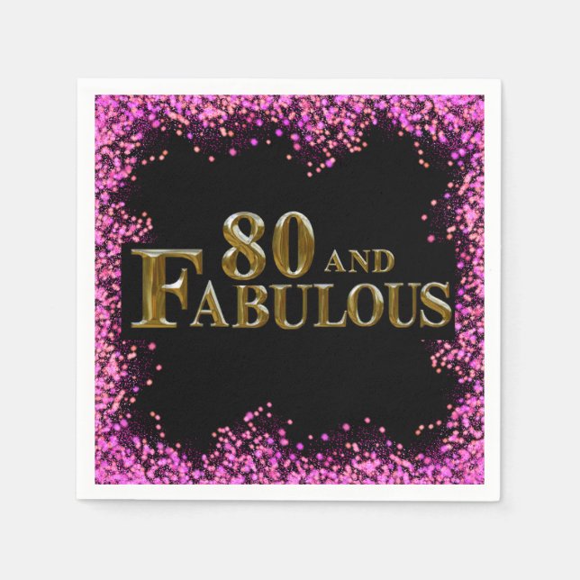 80. Geburtstag  Serviette (Vorderseite)