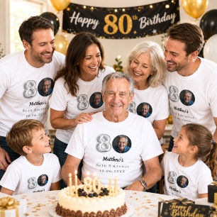 80. Geburtstag Silber-Foto T-Shirt