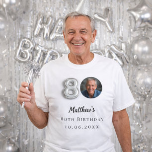 80. Geburtstag Silber-Foto T-Shirt