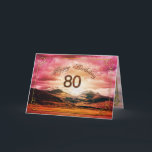 80 Geburtstag, Sonnenuntergang über den Bergen Karte<br><div class="desc">Ein schöner Sonnenuntergang über den Bergen. Fertigen Sie diese Karte in jeder Hinsicht besonders an, die Sie wählen.</div>