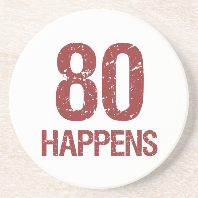 80. Geburtstag Spaß Sandstein Untersetzer (Vorne)