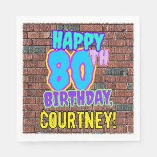 80. Geburtstag ~ Spaß, Urban Graffiti Inspiriert Serviette