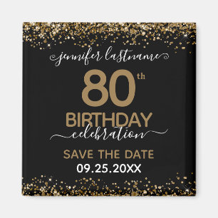 80. Geburtstag Speichern Sie das Datum-Magnet Magnet