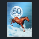 80. Geburtstag Spirit Pferd Party Einladung<br><div class="desc">Passen Sie diese Einladung an Ihr Party-Thema an. Ein Kastanienpferd,  das vor dem Hintergrund des Mondes und der Wolken galoppiert. Eine großartige Einladung,  an die sich die Leute erinnern werden!Sehen Sie sich die ganzen Karten in meinem Shop an. Alle Werke sind urheberrechtlich geschützt.</div>