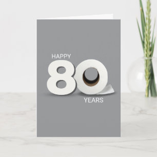 80. Geburtstag Toilettenpapierrolle Karte
