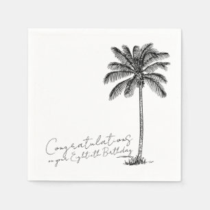 80. Geburtstag Tropischer Palmbaum Gratulation Serviette