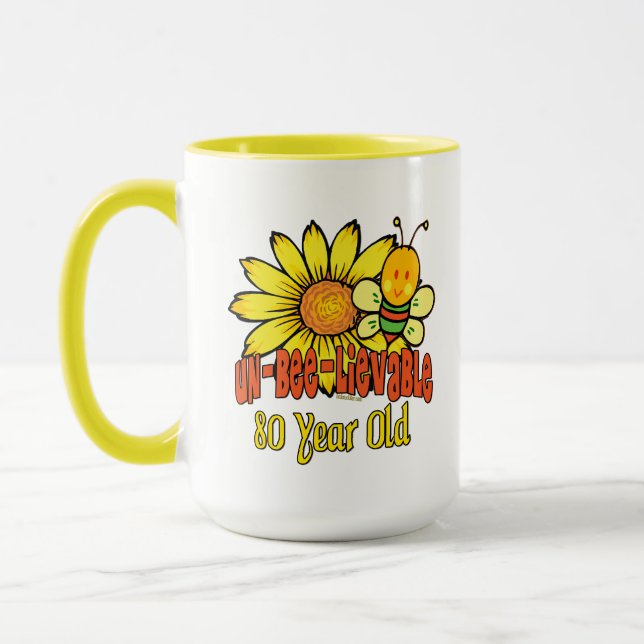 80. Geburtstag - unglaublich bei 80 Jahren alt Tasse (Links)